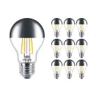 Multipack 10x Philips Classic LED Ampoule E27 Poire Miroir 7.2W 650lm 650lm - 827 Blanc Très Chaud | Dimmable - Équivalent 60W