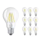 Multipack 10x Ledvance Classic LED E27 Poire Filament Claire 4W 470lm - 827 Blanc Très Chaud | Équivalent 40W