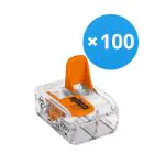 Multipack 100x Wago 221-412 Bornier à vis Connecteur| 2 Câble Connexion