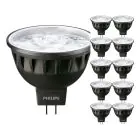 Multipack 10x Philips Master LED Spot GU5.3 MR16 7.5W 485lm 24D - 927 Blanc Très Chaud | Meilleur rendu des couleurs - Dimmable - Équivalent 50W