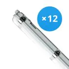 Multipack 12x Noxion Réglette LED Étanche Poseidon V3.0 18-30W 2340-4200lm - 830-865 CCT | 120cm - Câblage Traversant (5x2.5mm2)