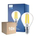 Multipack 10x Philips Master Value LED Lustre E14 Boule Filament Claire 3.4W 470lm - 927 Blanc Très Chaud | Meilleur rendu des couleurs - Dimmable - Équivalent 40W