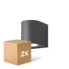 Multipack 2x D'Lite Applique Murale Vossem Aluminium Noir | IP54 - Convient Pour 1x GU10