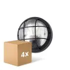 Multipack 4x D'Lite Applique Murale Ecco Noir Rond | IP54 - Convient pour 1x E27