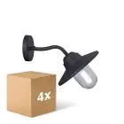 Multipack 4x D'Lite Applique Murale Ember Noir | IP54 - Convient pour 1x E27