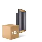 Multipack 10x Nordlux Nico Applique Murale Aluminium Noir Up & Down | IP54 - Convient pour 2x GU10