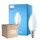 Multipack 10x Philips Corepro LED Bougie E14 Dépolie 6.5W 806lm - 827 Blanc Très Chaud | Équivalent 60W
