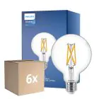 Multipack 6x Philips MASTER Value LED Globe E27 93mm Filament Claire 5.9W 806lm - 922-927 Blanc Très Chaud | Meilleur Rendu Des Couleurs - Dimmable - Équivalent 60W
