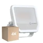 Multipack 4x Ledvance Projecteur LED Aluminium Blanc 41W 5500lm 100D - 830 Blanc Chaud | IP66 - Symétrique