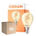 Multipack 6x Osram Vintage 1906 LED Classic Slim E14 Poire Filament Dorée 4.9W 470lm - 922 Blanc Très Chaud | Meilleur Rendu Des Couleurs - Dimmable - Équivalent 40W