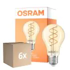 Multipack 6x Osram Vintage 1906 LED Classic Slim E27 Poire Filament Dorée 8W 806lm - 922 Blanc Très Chaud | Meilleur Rendu Des Couleurs - Dimmable - Équivalent 60W