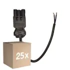 Multipack 25x Noxion GST - Compatible Câble d’alimentation Noir - Mâle + Extrémités ouvertes - 0,3m - 2 pole 0,75mm2