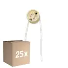 Multipack 25x Universel GU10 Culot - Universele GU10 Fitting - Blanc 0.1m - 2 pole 0.5mm2 (Pour Noxion)