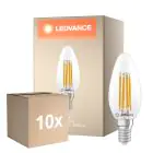 Multipack 10x Ledvance Classic LED E14 Bougie Filament Claire 3.4W 470lm - 827 Blanc Très Chaud | Dimmable - Équivalent 40W
